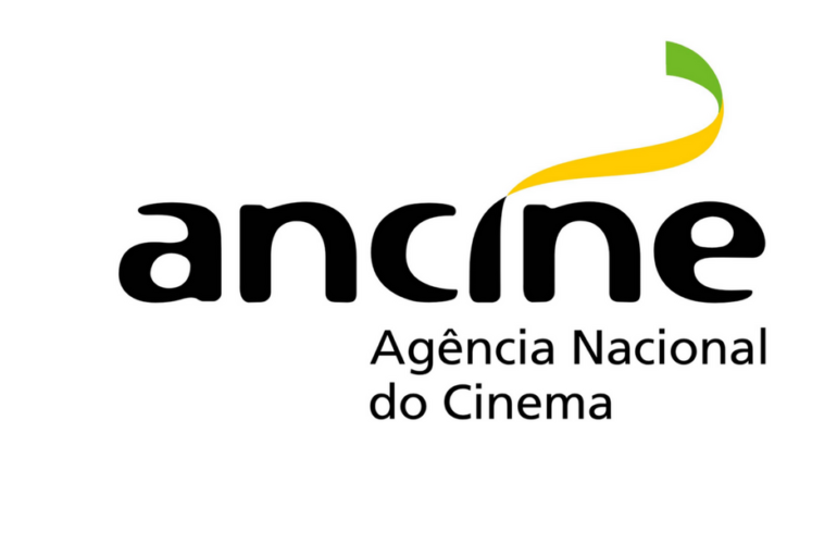 Logo da Ancine com os escritos: Ancine Agência Nacional de Cinema